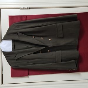 Lane Bryant The Bryant Blazer green with gold buttons Sz 22